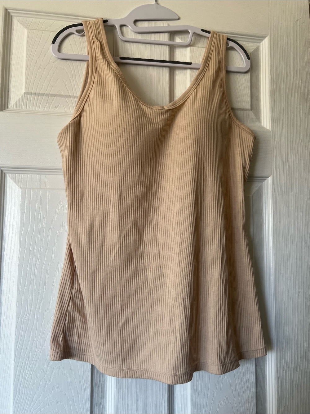 aerie Ribbed Scoop Neck Tank in Light Beige